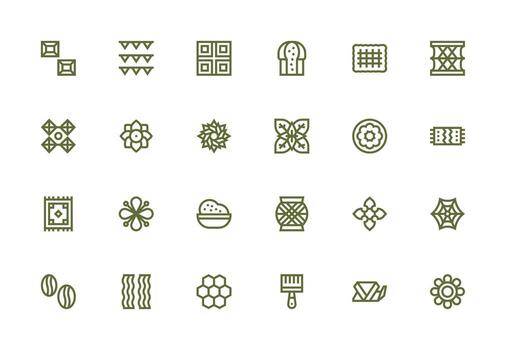 24 Thick Line Line Icons for Texture Graphics Essential Icons for Rapid UI Building vector