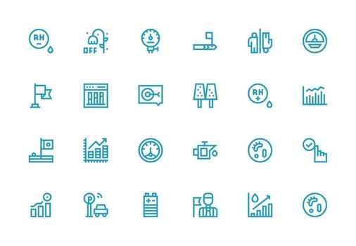 24 Thick Line Line Style Icons from Indicator Collection Compact Icon Set vector
