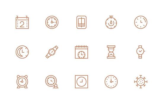 Second including 15 Regular Line Illustrations UI and UX Focused Icon Collection vector