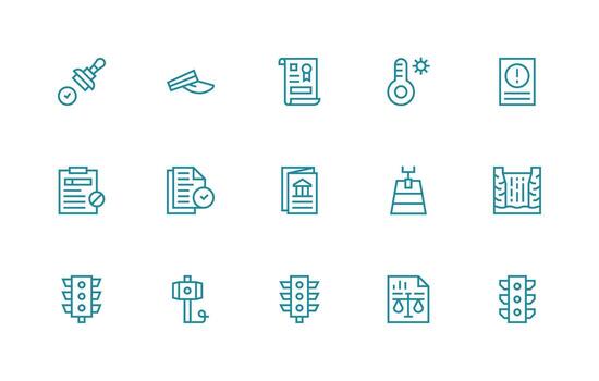 15 Regular Line Style Icons from Regulation Collection Scalable Icons for Cross-Platform Interfaces vector