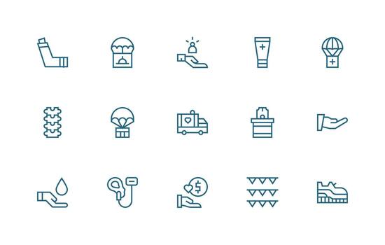 15 regular línea estilo íconos desde alivio colección flexible icono sistema para web interfaces vector