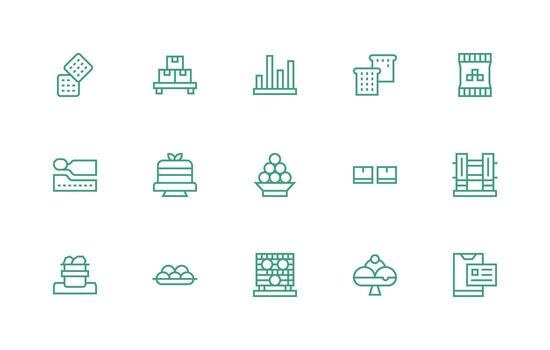 Stacked featuring 15 Icons in Regular Line Design Icon Pack for Various Themes vector