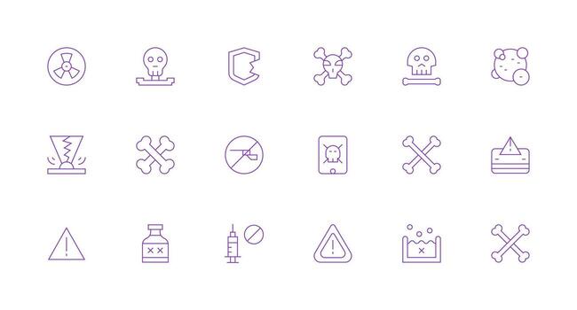 18 Minimal Line Icons for Unsafe Graphics Scalable Icons for All Themes vector