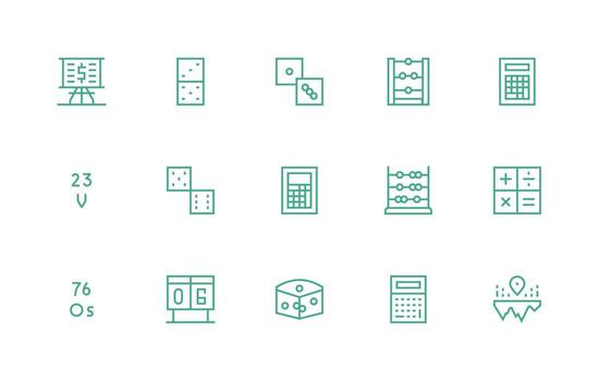 15 Regular Line Icons for Numbers Graphics App Icon Pack vector