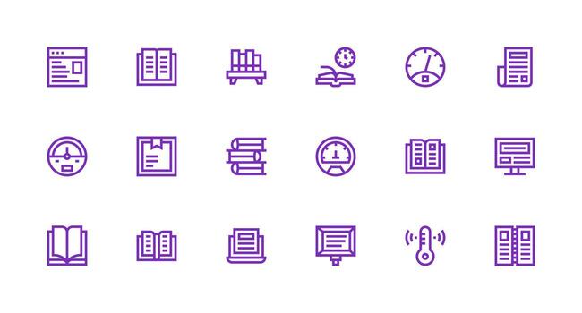 18 fuerte carrera línea íconos para leyendo gráficos íconos construido para visual consistencia paquete vector