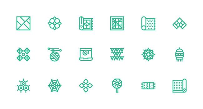 18 Strong Stroke Line Icons for Patterned Graphics Icon Pack for UI vector