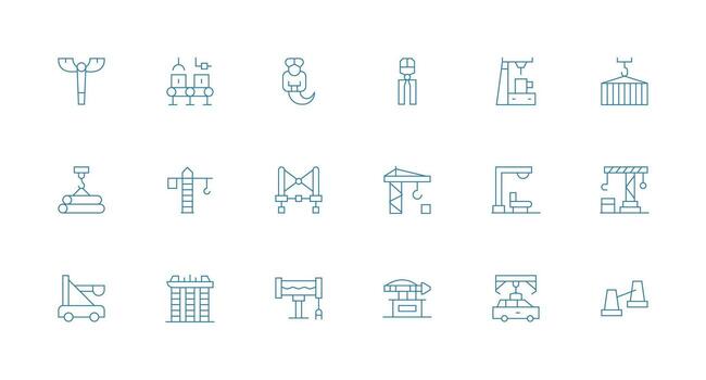 18 Minimal Line Icons for Crane Graphics Scalable Icons for All Themes vector