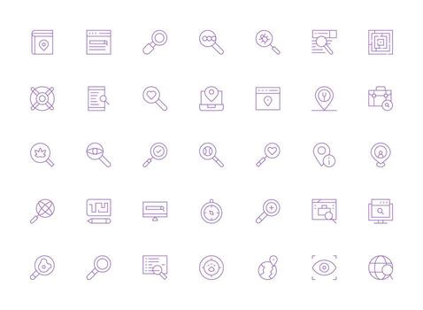 ligero línea íconos desde encontrar conjunto con 35 vectores rápido acceso íconos para ui desarrollo