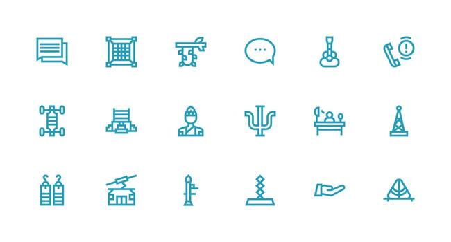 fuerte carrera línea estilo apoyo íconos con 18 vectores rápido acceso íconos para ui desarrollo