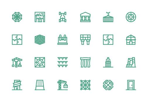 grueso línea línea íconos desde marco de referencia conjunto con 24 vectores web y aplicación icono paquete colección