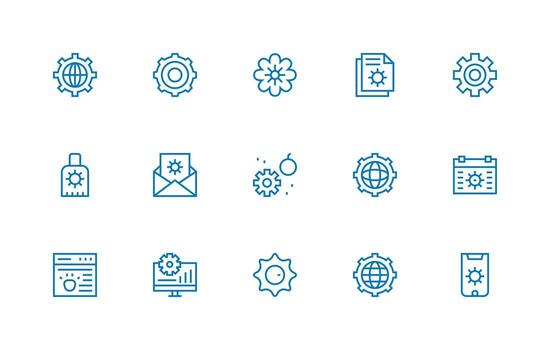 configurar visual paquete conteniendo 15 regular línea íconos plano icono conjunto vector