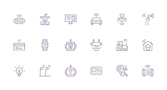 inteligente diseño íconos presentando 18 en mínimo línea estilo profesional icono paquete para desarrollo trabajo vector