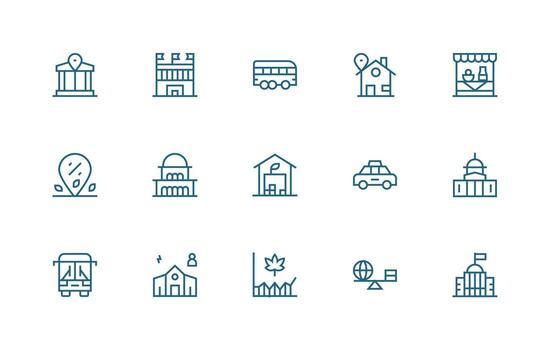Regular Line Icons from Local Set with 15 Vectors Web and App Icon Pack Collection