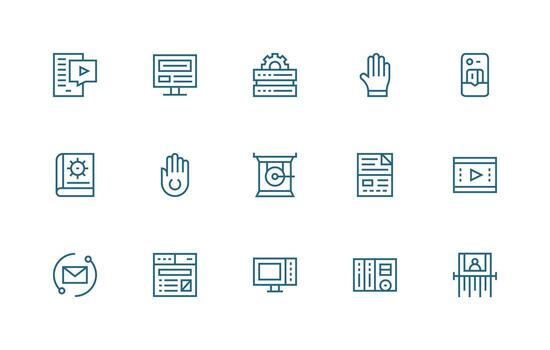 Digital Set with 15 Regular Line Icons Neatly Designed Icons for Web Platforms vector