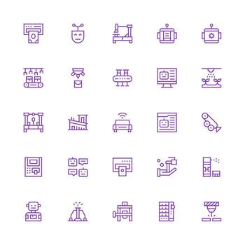 25 Medium Stroke Outline Vectors for Automated Theme Scalable Icons for Cross-Platform Interfaces