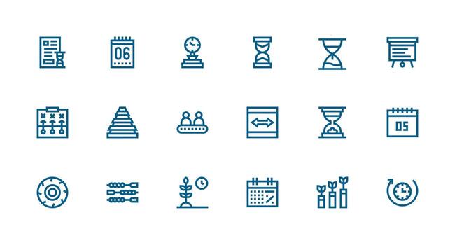 Strong Stroke Line Icons from Timeline Set with 18 Vectors High-Resolution Icons for Any Platform