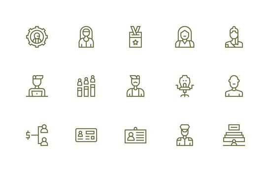 Regular Line Icons from Employee Set with 15 Vectors Style Icon Set
