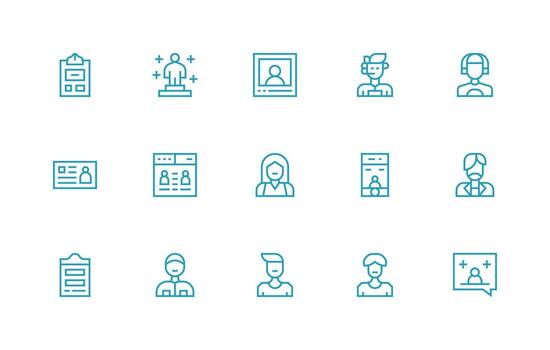 Registration featuring 15 Icons in Regular Line Design Customizable Icon Series for Mobile Screens vector