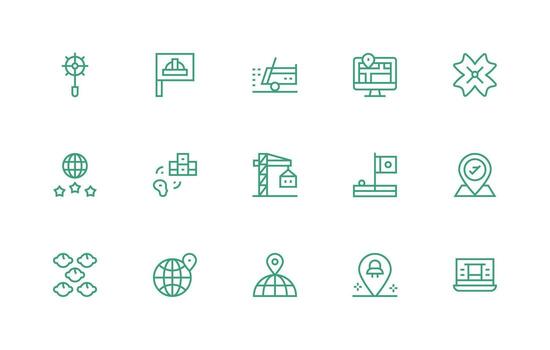Site Set with 15 Regular Line Icons All-Purpose Icon Design Pack vector