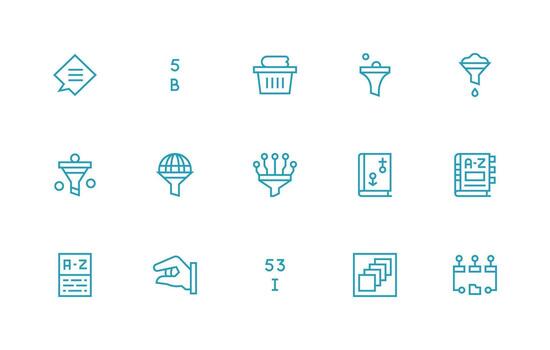 Regular Line Style Sorting Icons with 15 Vectors Fully Editable Icon Set for Web