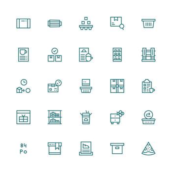 25 Medium Stroke Outline Icons for Order Graphics Fully Editable Icon Set for Web vector