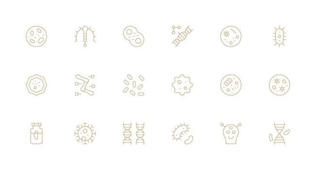 organismo visual paquete conteniendo 18 mínimo línea íconos mínimo icono conjunto para interfaz proyectos vector