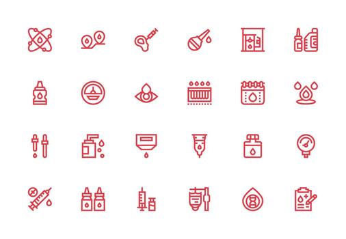 24 grueso línea línea estilo íconos desde fluido colección agudo íconos para presentaciones vector