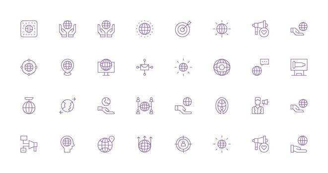 superar a visual paquete conteniendo 32 Delgado línea íconos núcleo icono colección para diario Tareas vector