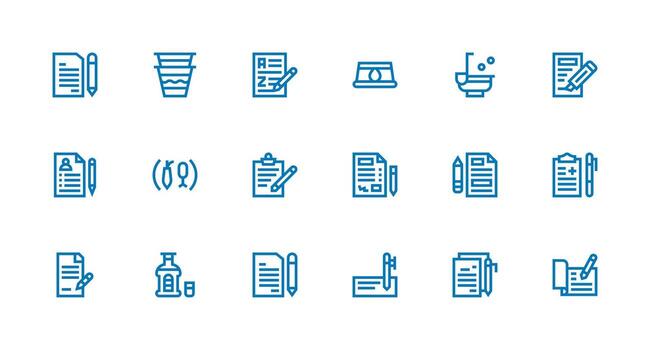 Strong Stroke Line Icons from Fill Set with 18 Vectors Layout Icon Collection