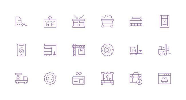Loading Design Icons featuring 18 in Minimal Line Style Interface Icons for Daily Use vector