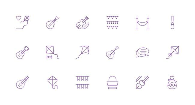String featuring 18 Icons in Minimal Line Design Essential Icon Set for Teams vector