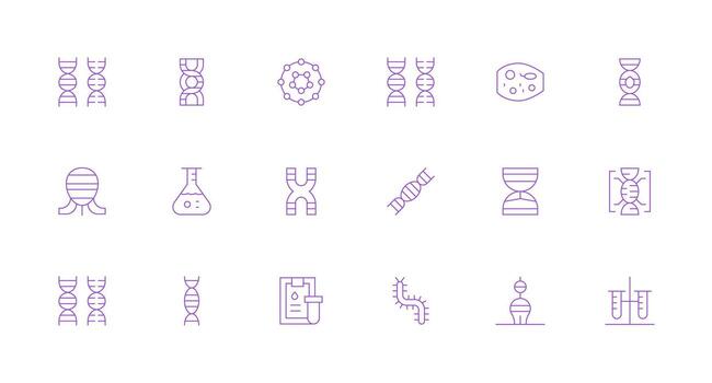 Biochemistry Set with 18 Minimal Line Icons UI and UX Focused Icon Collection vector