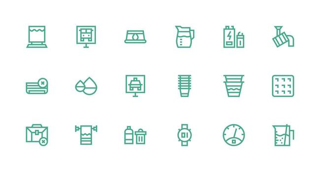 18 Icons for Full in Strong Stroke Line Format Essential Icons for Rapid UI Building vector