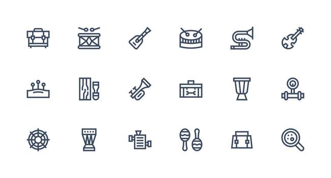 Strong Stroke Line Icons from Instrumentation Set with 18 Vectors Dashboard Icon Series