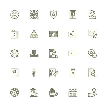 medio carrera contorno íconos desde verificación conjunto con 25 vectores ligero icono serie para rápido prototipos