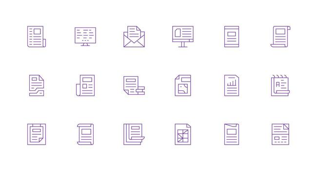 18 íconos para sobresalir en mínimo línea formato funcional icono serie vector