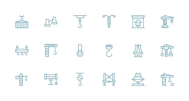 mínimo línea estilo izar íconos con 18 vectores sensible icono conjunto para flexible diseños