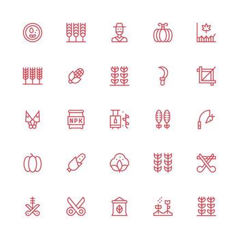 Crop Icon Set with 25 Medium Stroke Outline Graphics Quick Access Icons for UI Development vector