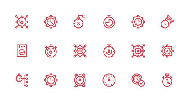 Strong Stroke Line Icons from Efficiency Set with 18 Vectors Creative Icon Set