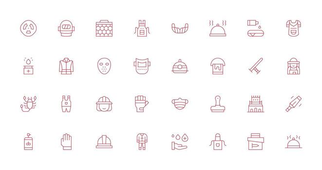 32 Thin Line Designs for Protective Icons Interface Icons for Daily Use vector