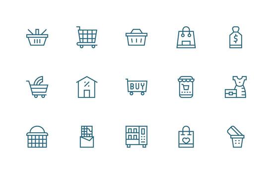 Buy Icon Collection with 15 Regular Line Designs UI and UX Focused Icon Collection vector