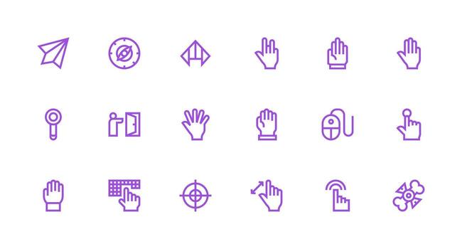 18 fuerte carrera línea íconos para puntero gráficos moderno icono conjunto vector