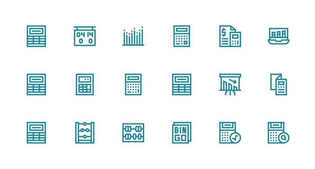 Numbers Icon Collection with 18 Strong Stroke Line Designs Interface Icons for Daily Use vector