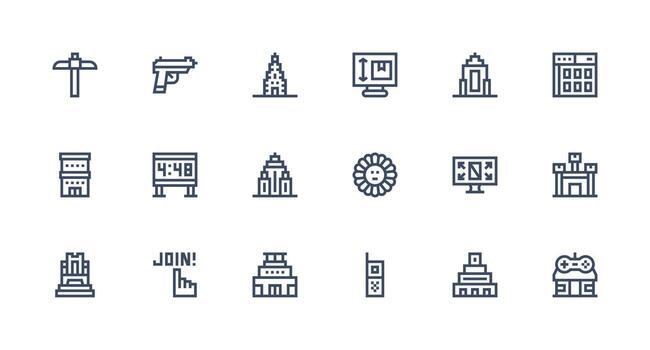 píxel diseño íconos presentando 18 en fuerte carrera línea estilo alta resolución íconos para ninguna plataforma vector