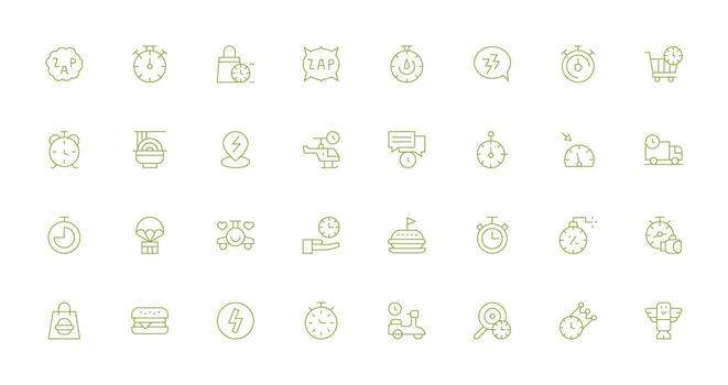 Quick Set with 32 Thin Line Icons Essential Icon Set for Teams vector