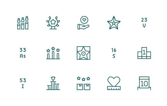 Ranking Icon Set with 15 Regular Line Graphics Neatly Designed Icons for Web Platforms vector