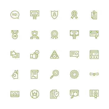Validation Icon Set with 25 Medium Stroke Outline Graphics Creative Icon Set vector