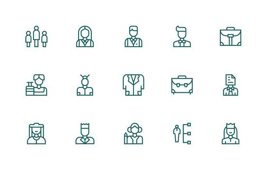 15 Regular Line Vectors for Executive Theme Multi-Purpose Icon Set