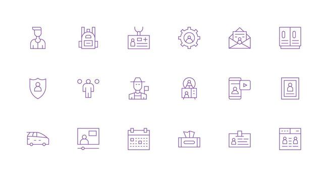 18 mínimo línea íconos para personal gráficos ui icono conjunto vector