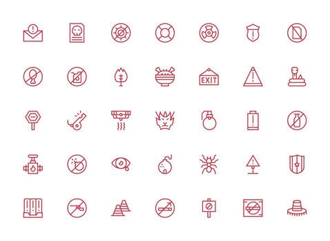 Caution including 35 Regular Clean Line Illustrations Neatly Designed Icons for Web Platforms vector